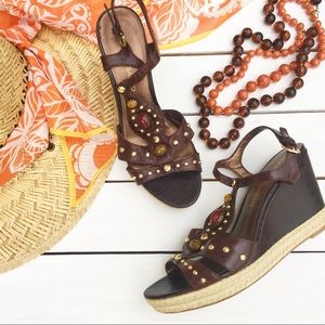 Franco Sarto Chocolate Brown Wedge Sandals